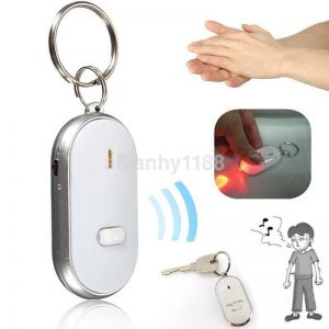 LED Anti-Lost Key Finder Locator Keychain Whistle Sound Control Keyring