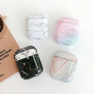 Earphone Case For Airpods Case Luxury Marble Hard Headphone Protective Cover Bag
