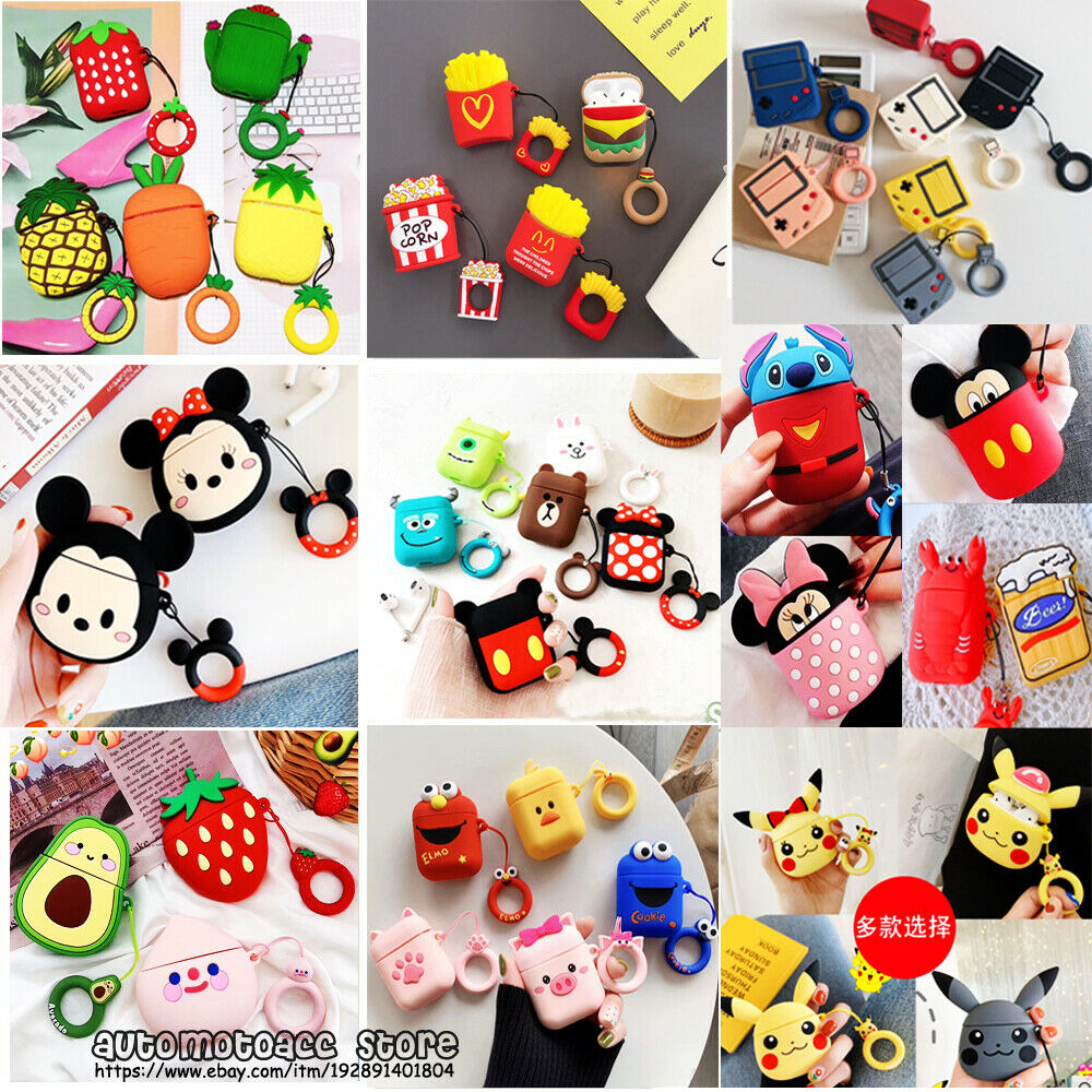 cool gadgets Airpods  For Apple Airpods Charging Case Earbuds Protector Cover 3D Cute Silicone Cartoon